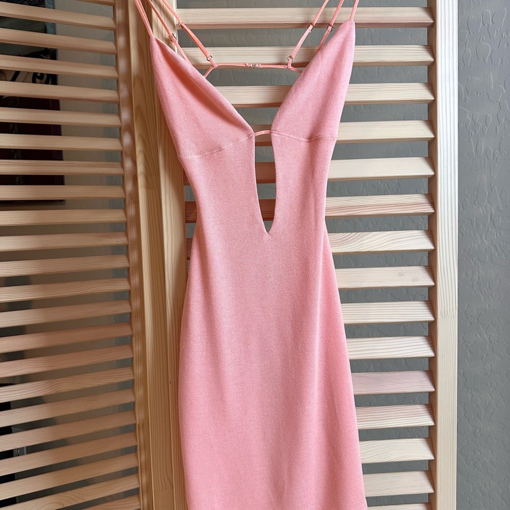 Oh Polly Pink Backless Strappy Dress